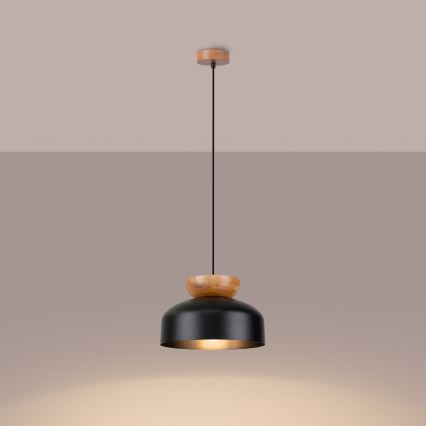 Lustr na lanku MARION 1xE27/15W/230V pr. 29,5 cm černá
