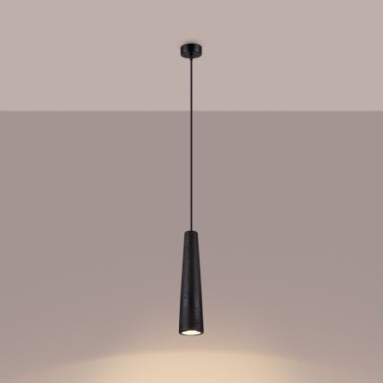 Lustr na lanku ELECTRA 1xGU10/10W/230V beton/černá