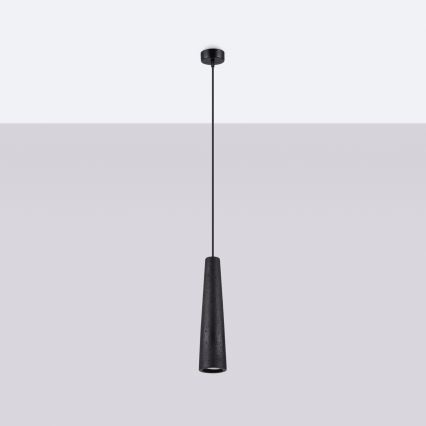 Lustr na lanku ELECTRA 1xGU10/10W/230V beton/černá