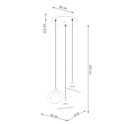 Lustr na lanku HYPERION 3xG9/8W/230V černá