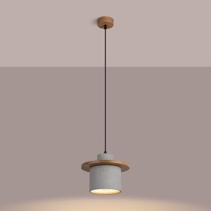 Lustr na lanku MAB 1xE27/15W/230V pr. 22 cm beton/šedá