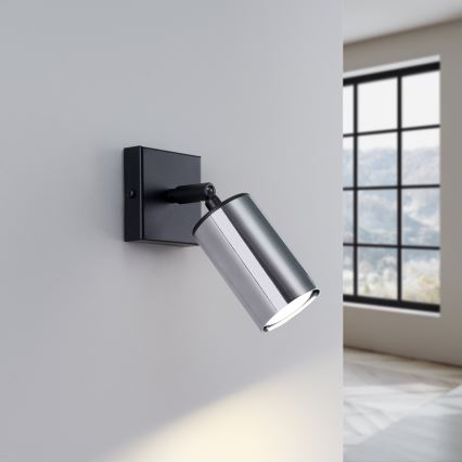 Nástěnné bodové svítidlo WINX 1xGU10/10W/230V černá/lesklý chrom