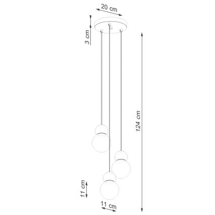 Lustr na lanku PEKKA 3xG9/8W/230V bílá