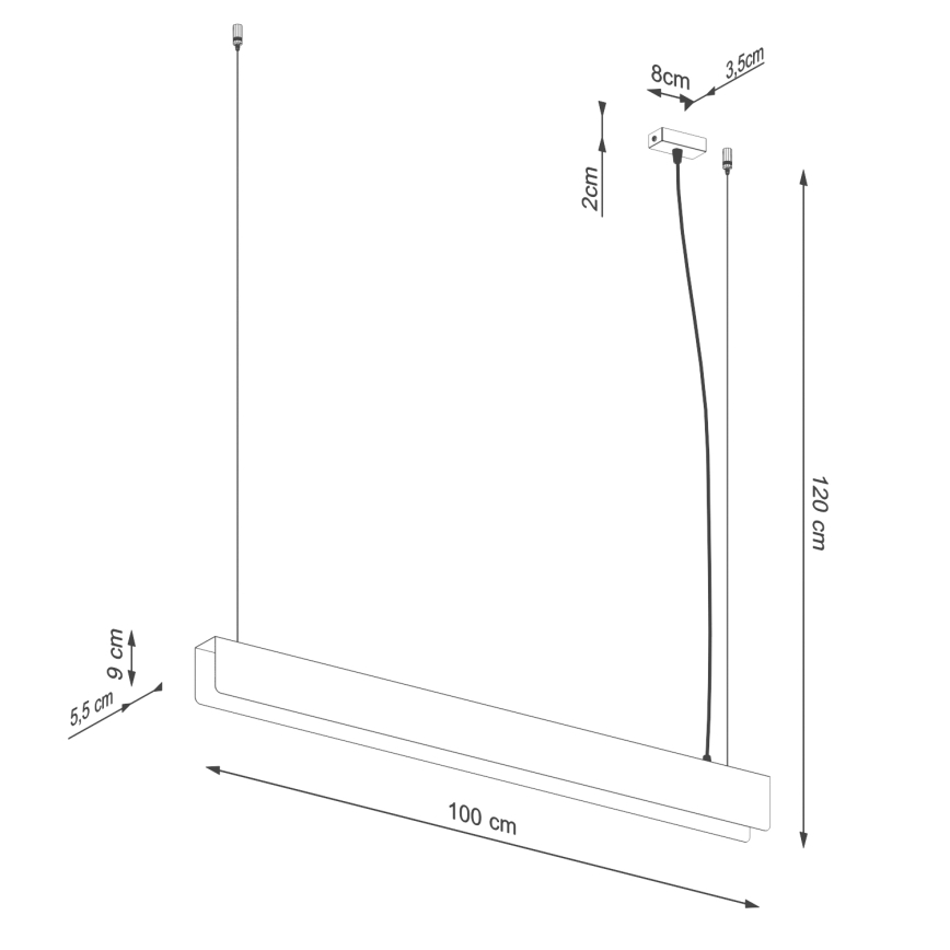 LED Lustr na lanku SPARK 1xG13/8,5W/230V bílá