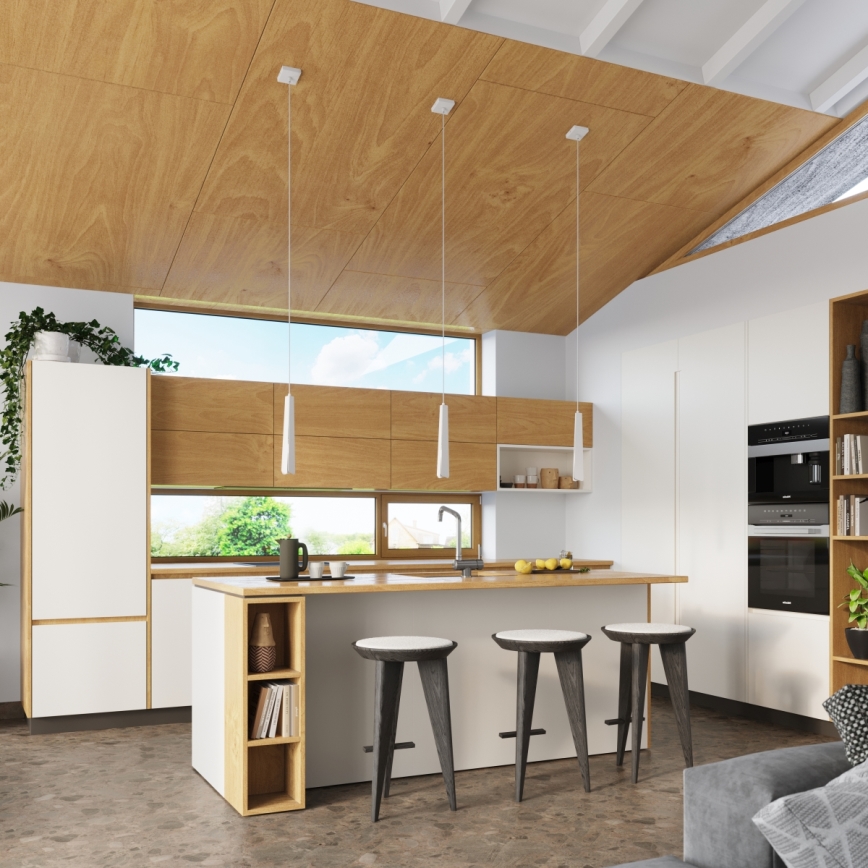 Lustr na lanku PRYSM 1xG9/8W/230V bílá