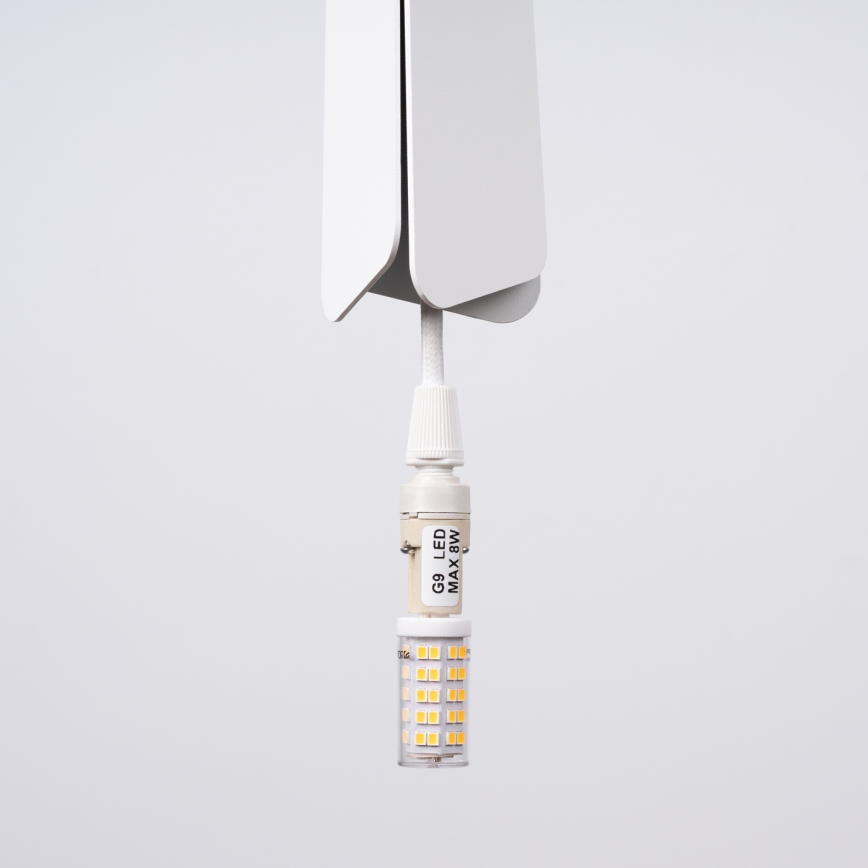 Lustr na lanku PRYSM 1xG9/8W/230V bílá