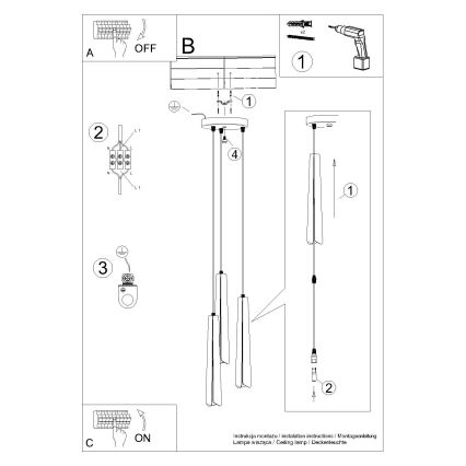 Lustr na lanku PRYSM 3xG9/8W/230V bílá