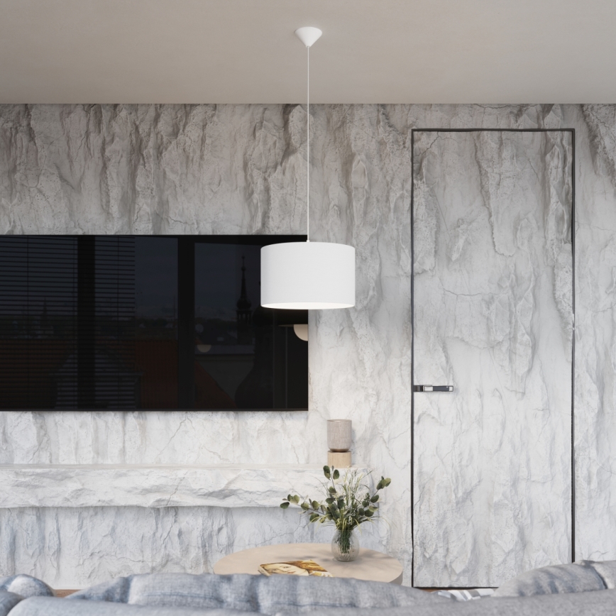 Lustr na lanku NOVA 1xE27/15W/230V pr. 40 cm bílá