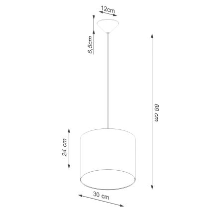 Lustr na lanku NOVA 1xE27/15W/230V pr. 30 cm černá