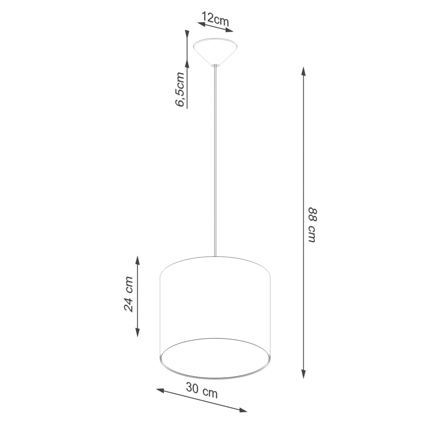 Lustr na lanku NOVA 1xE27/15W/230V pr. 30 cm černá