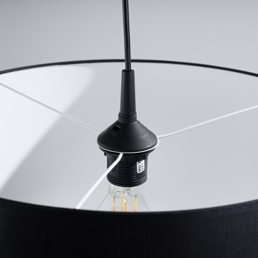 Lustr na lanku NOVA 1xE27/15W/230V pr. 40 cm černá