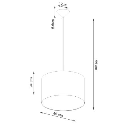 Lustr na lanku NOVA 1xE27/15W/230V pr. 40 cm černá