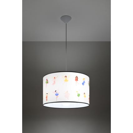 Dětský lustr na lanku FAIRY 1xE27/15W/230V pr. 40 cm víla