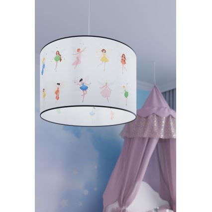 Dětský lustr na lanku FAIRY 1xE27/15W/230V pr. 40 cm víla