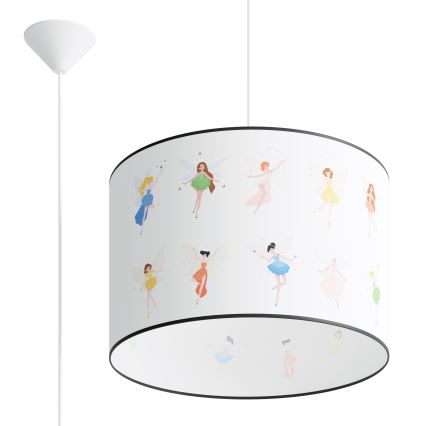 Dětský lustr na lanku FAIRY 1xE27/15W/230V pr. 40 cm víla