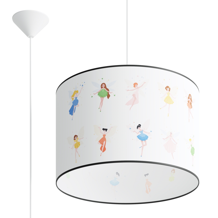 Dětský lustr na lanku FAIRY 1xE27/15W/230V pr. 40 cm víla