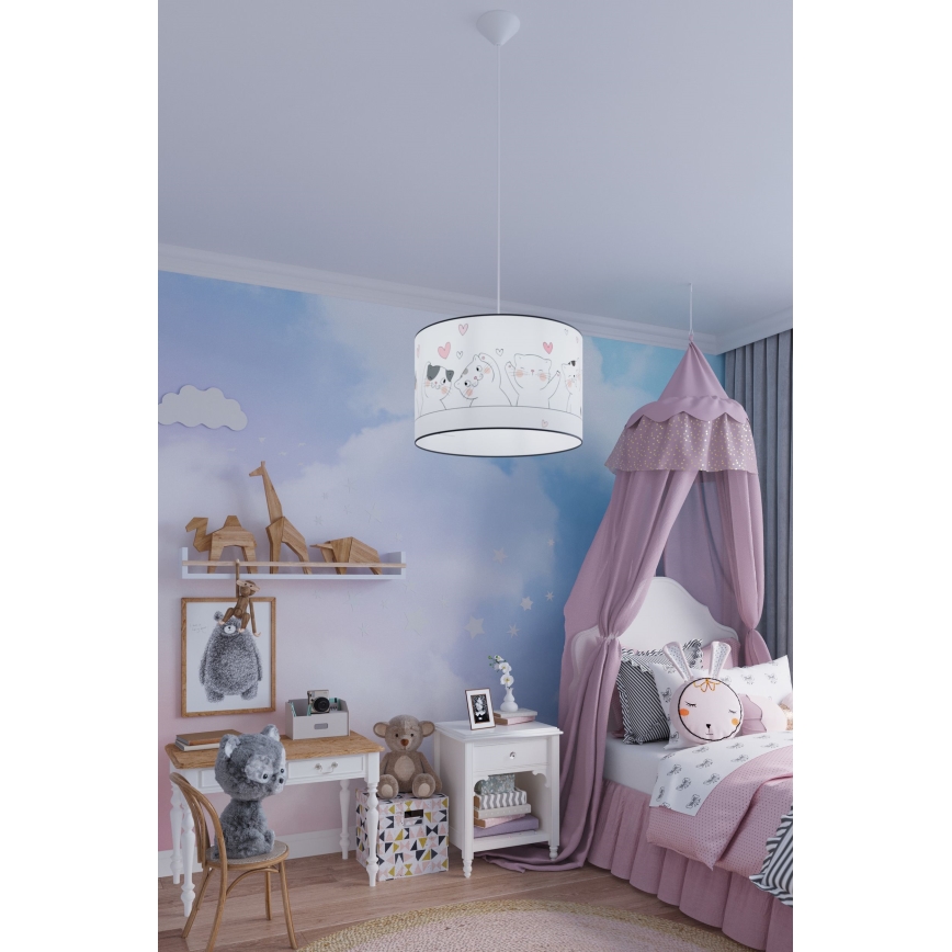 Dětský lustr na lanku CAT 1xE27/15W/230V pr. 40 cm kočka