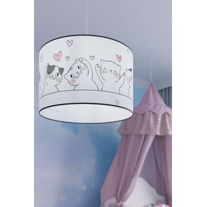 Dětský lustr na lanku CAT 1xE27/15W/230V pr. 40 cm kočka