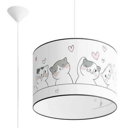 Dětský lustr na lanku CAT 1xE27/15W/230V pr. 40 cm kočka