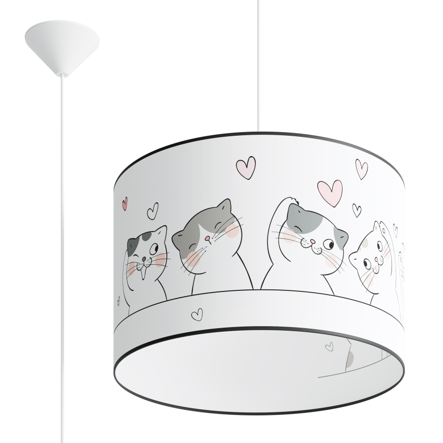 Dětský lustr na lanku CAT 1xE27/15W/230V pr. 40 cm kočka