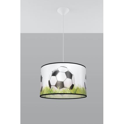 Dětský lustr na lanku FOOTBALL 1xE27/15W/230V pr. 40 cm fotbal
