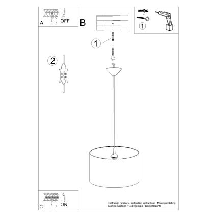 Dětský lustr na lanku FOOTBALL 1xE27/15W/230V pr. 40 cm fotbal