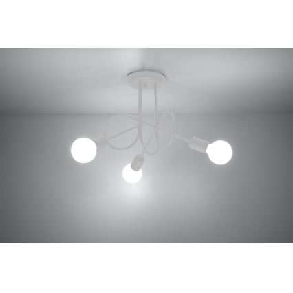 Přisazený lustr LOOP 3xE27/15W/230V bílá