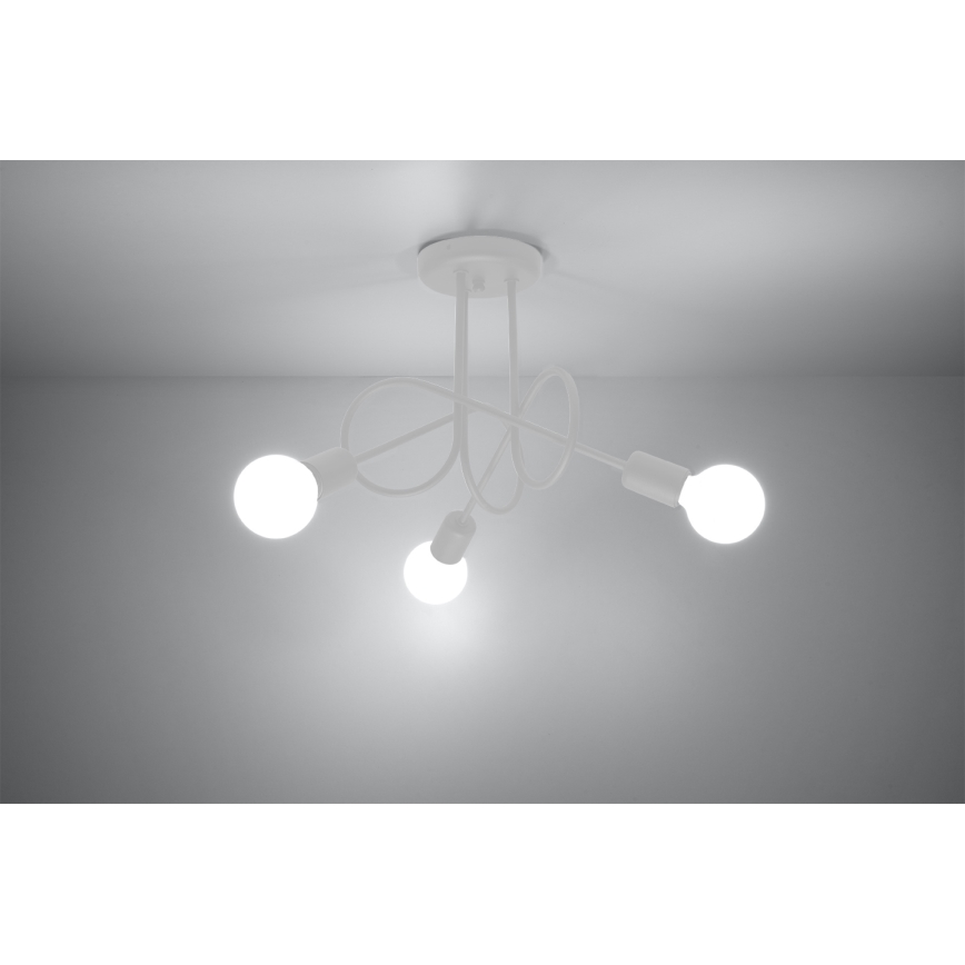 Přisazený lustr LOOP 3xE27/15W/230V bílá