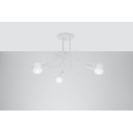 Přisazený lustr LOOP 3xE27/15W/230V bílá
