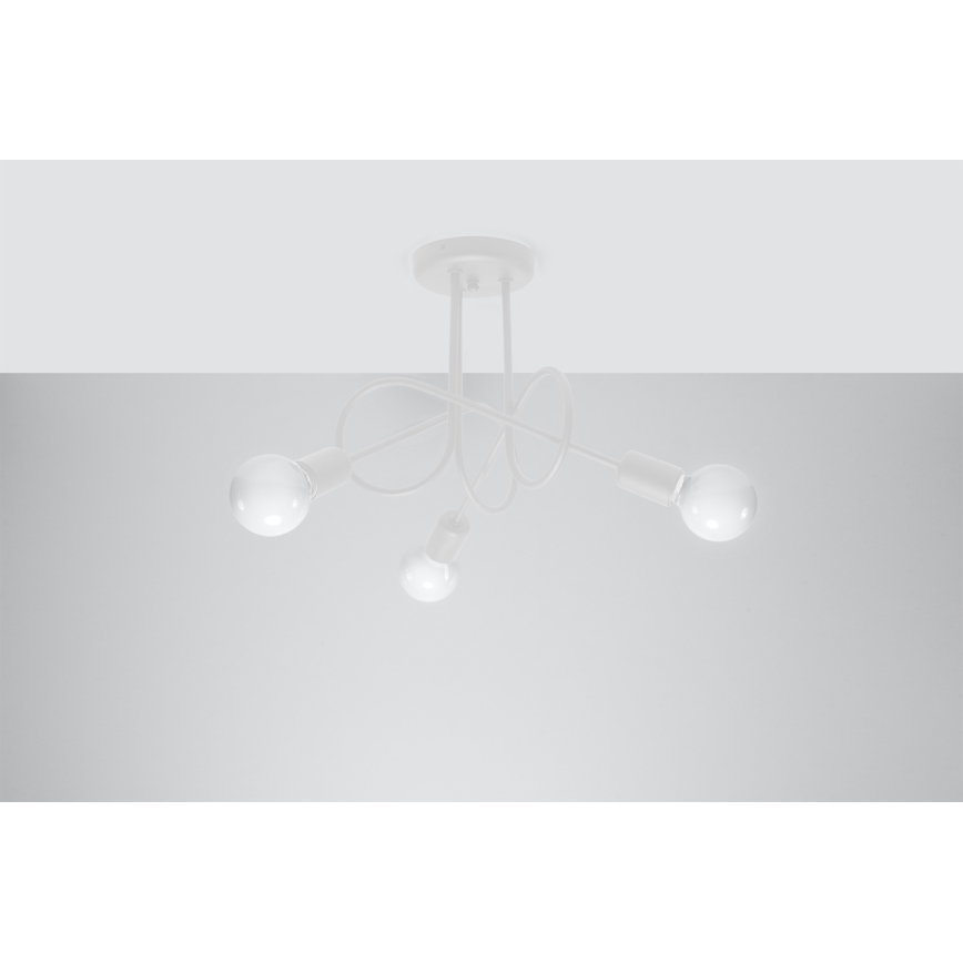 Přisazený lustr LOOP 3xE27/15W/230V bílá