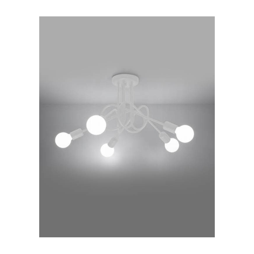 Přisazený lustr LOOP 5xE27/15W/230V bílá