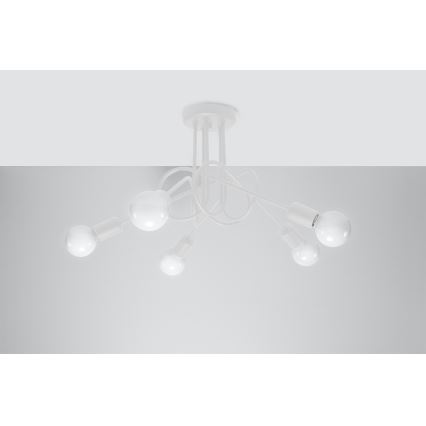 Přisazený lustr LOOP 5xE27/15W/230V bílá