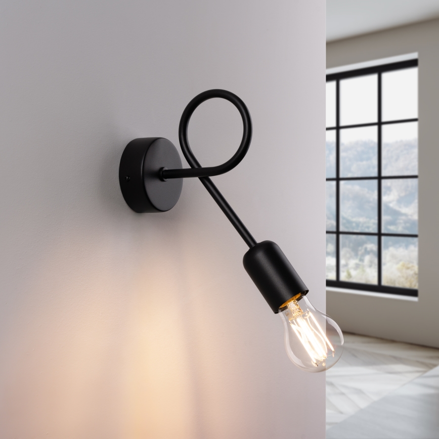 Nástěnná lampa LOOP 1xE27/15W/230V černá