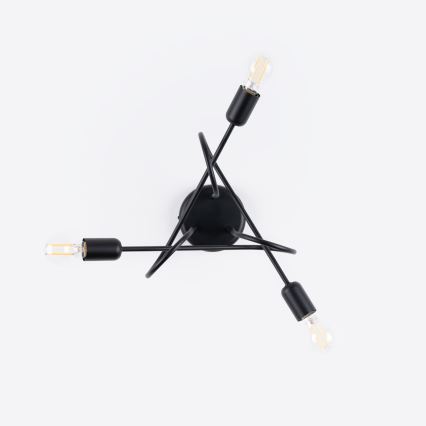 Přisazený lustr LOOP 3xE27/15W/230V černá