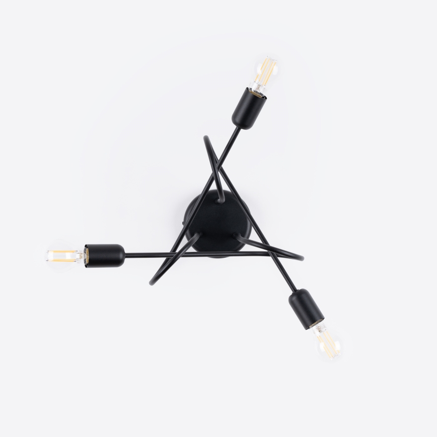 Přisazený lustr LOOP 3xE27/15W/230V černá