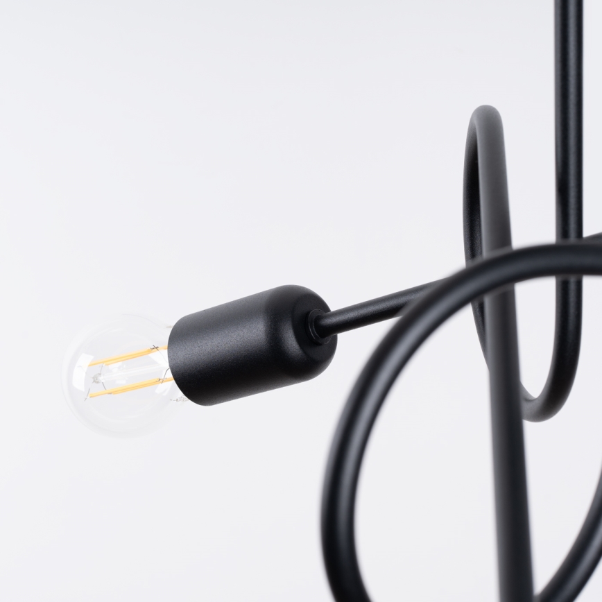 Přisazený lustr LOOP 3xE27/15W/230V černá