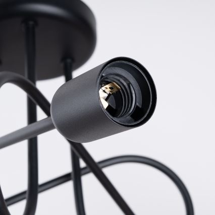 Přisazený lustr LOOP 3xE27/15W/230V černá