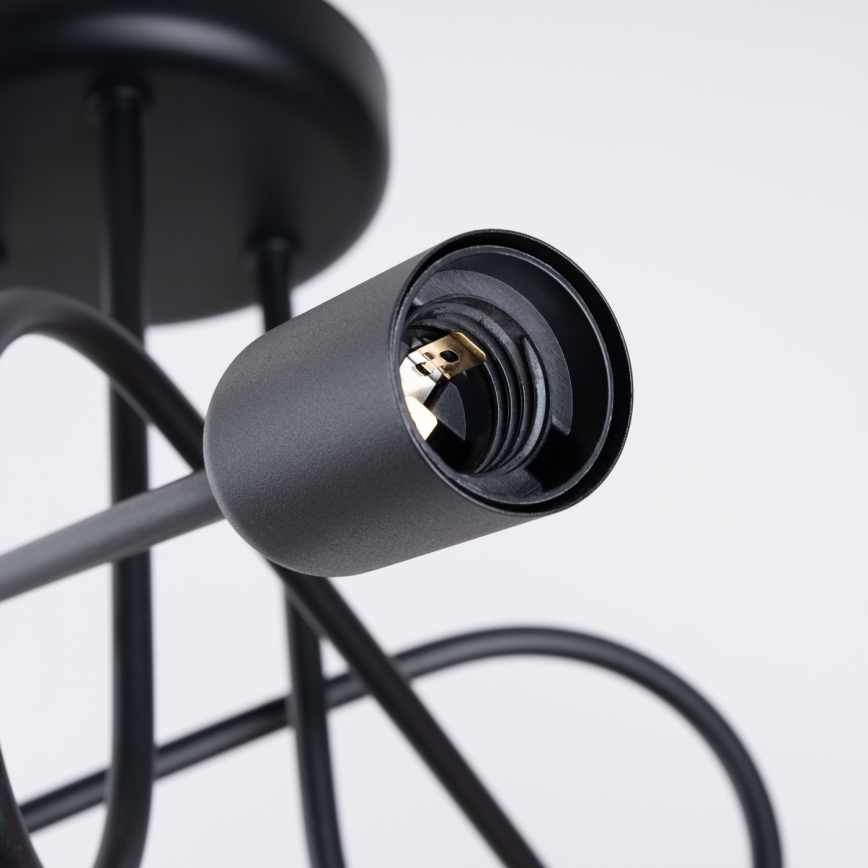 Přisazený lustr LOOP 3xE27/15W/230V černá