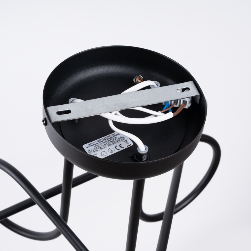 Přisazený lustr LOOP 3xE27/15W/230V černá