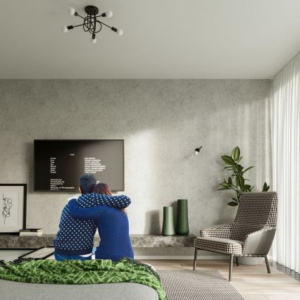 Přisazený lustr LOOP 5xE27/15W/230V černá