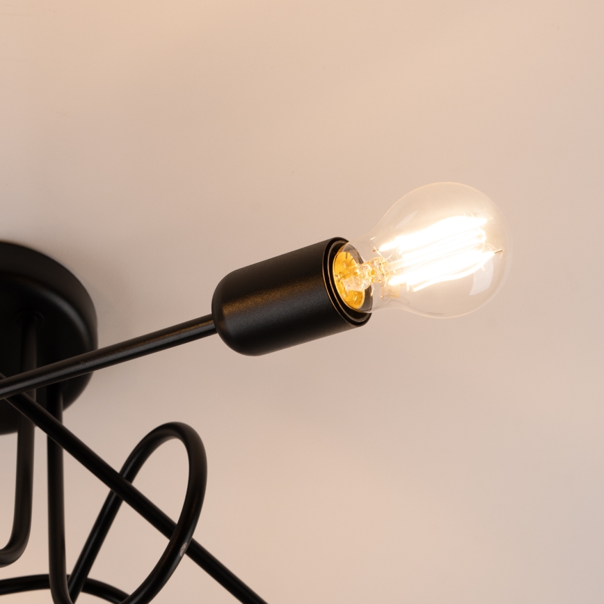 Přisazený lustr LOOP 5xE27/15W/230V černá