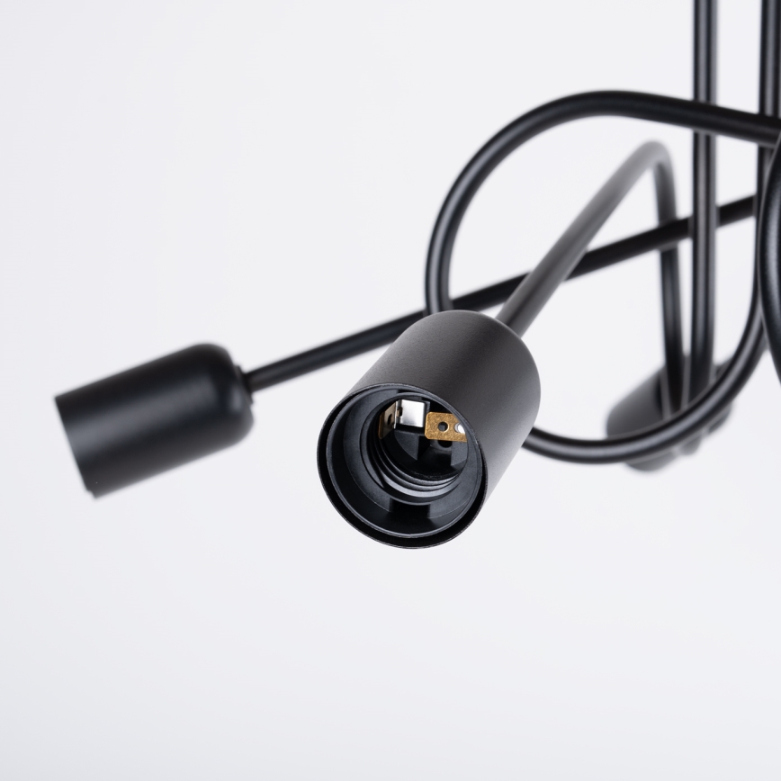 Přisazený lustr LOOP 5xE27/15W/230V černá