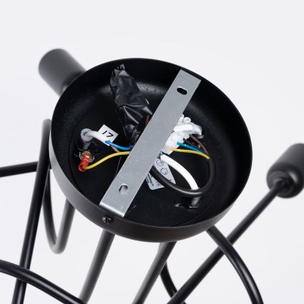 Přisazený lustr LOOP 5xE27/15W/230V černá