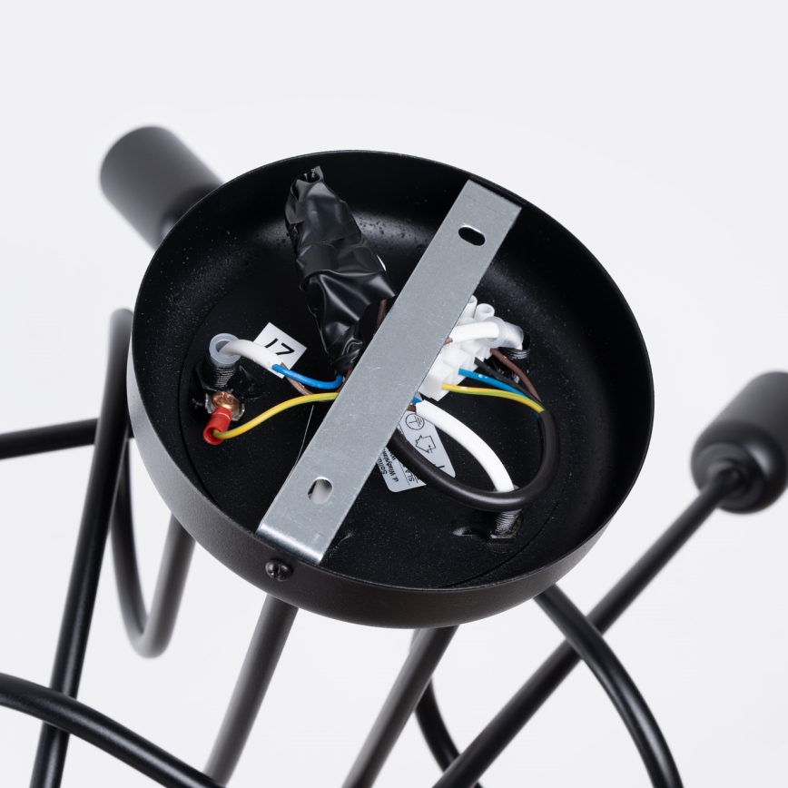 Přisazený lustr LOOP 5xE27/15W/230V černá