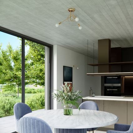 Přisazený lustr LOOP 3xE27/15W/230V zlatá