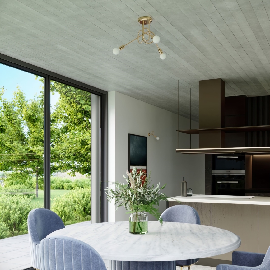 Přisazený lustr LOOP 3xE27/15W/230V zlatá