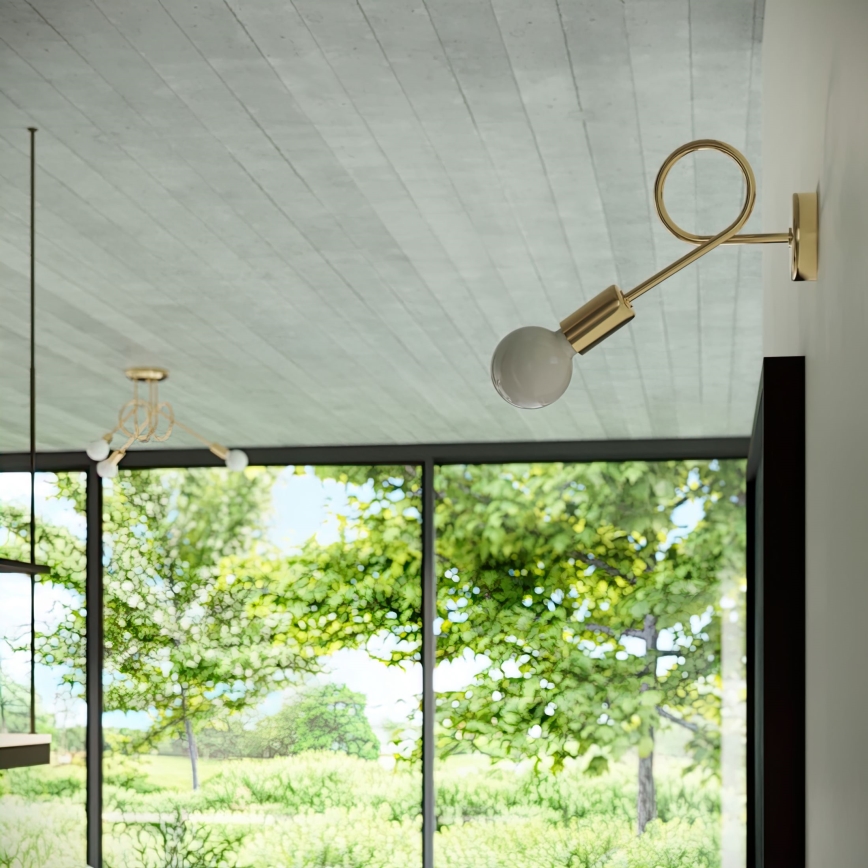 Přisazený lustr LOOP 3xE27/15W/230V zlatá