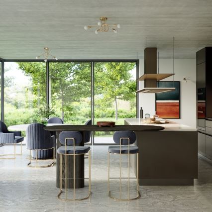 Přisazený lustr LOOP 5xE27/15W/230V zlatá