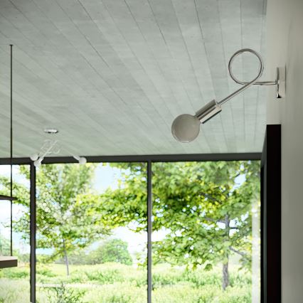 Přisazený lustr LOOP 3xE27/15W/230V lesklý chrom