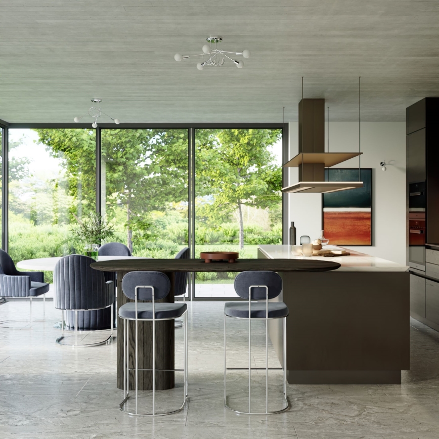 Přisazený lustr LOOP 5xE27/15W/230V lesklý chrom